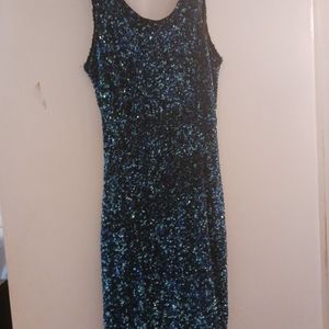 Blue sequin dress
